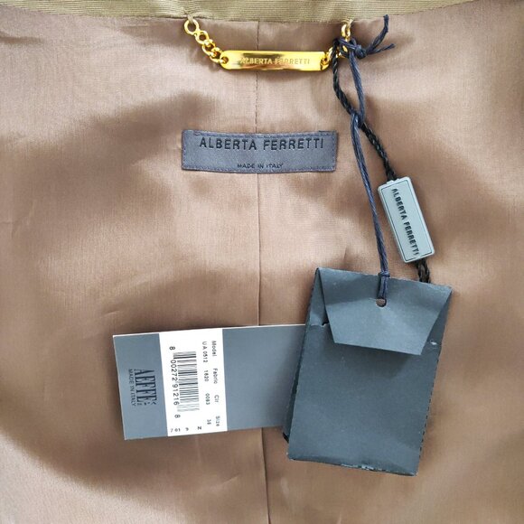 Authentic Alberta Ferretti Silk-Cotton Embellished Blazer-BNWT Sz2 80s 9… - Picture 7 of 11